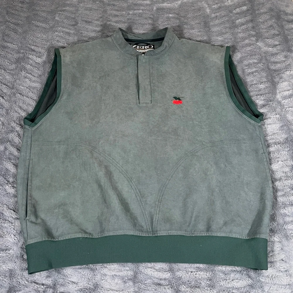 Zero Restriction‎ Golf Vest XL Green Quarter Placket Made in USA Cherry Creek